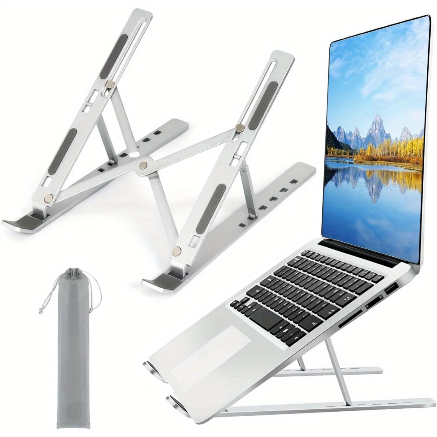 Laptop Cooling Pad - Verstellbarer Laptopständer aus Aluminium – 6-stufige